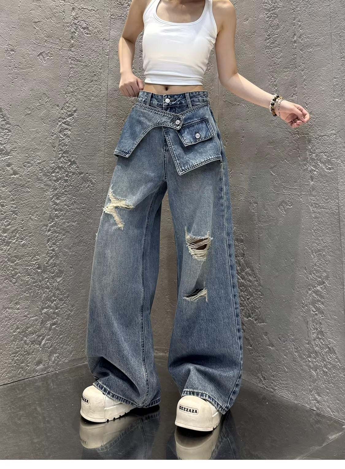 Y2K Wide Leg Jeans for Women