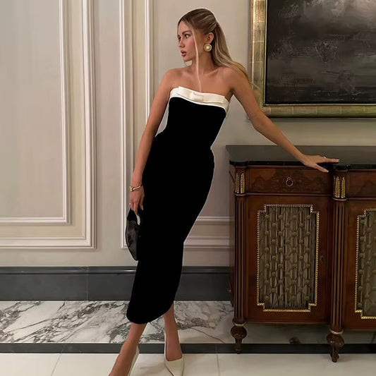 Holly Off-shoulder Strapless Backless Sexy Maxi Dress