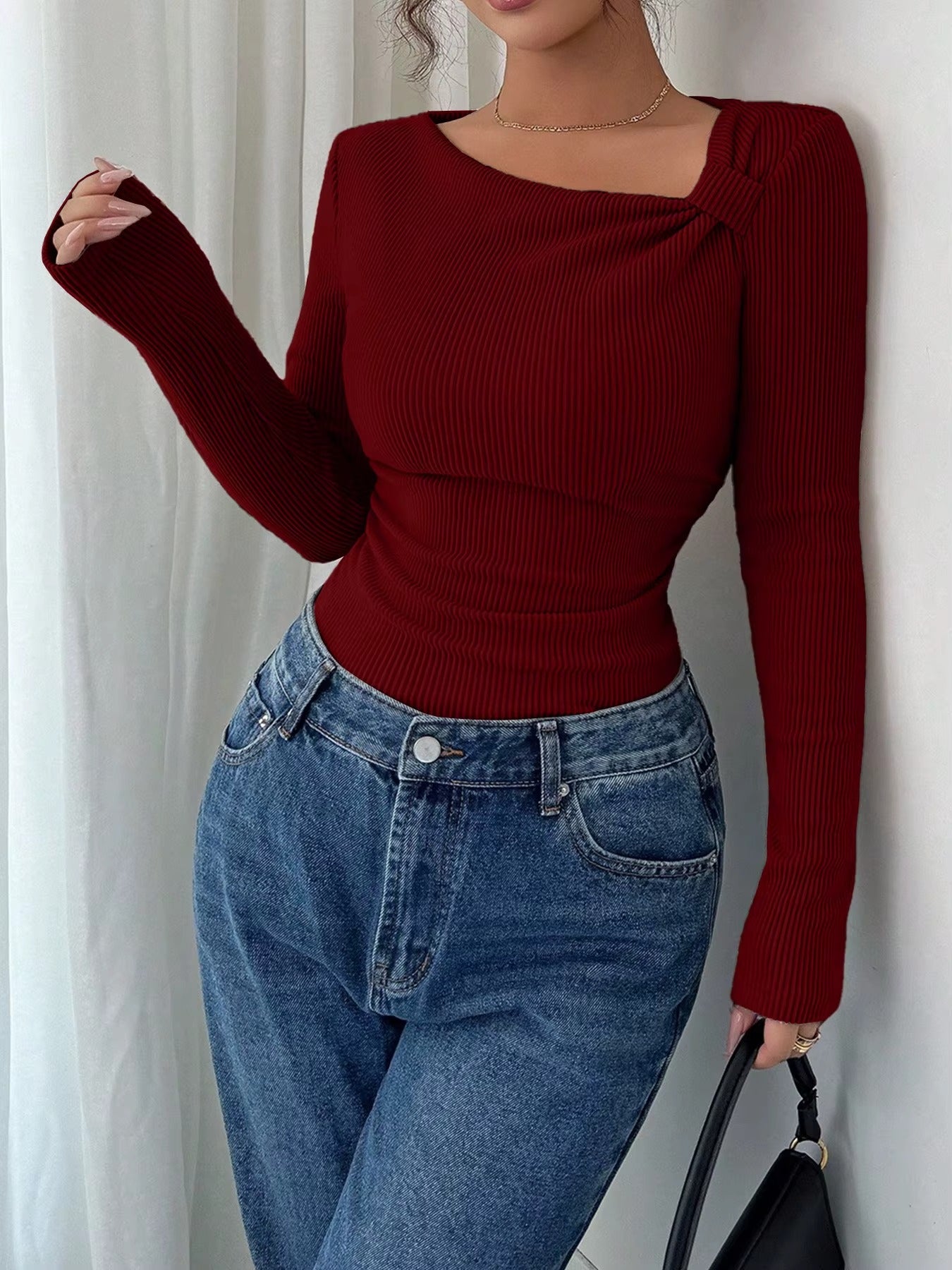 Women's Asymmetrical Pleated T-Shirt