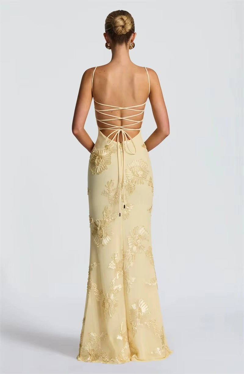 Spaghetti Strap Print Sexy Maxi Dress