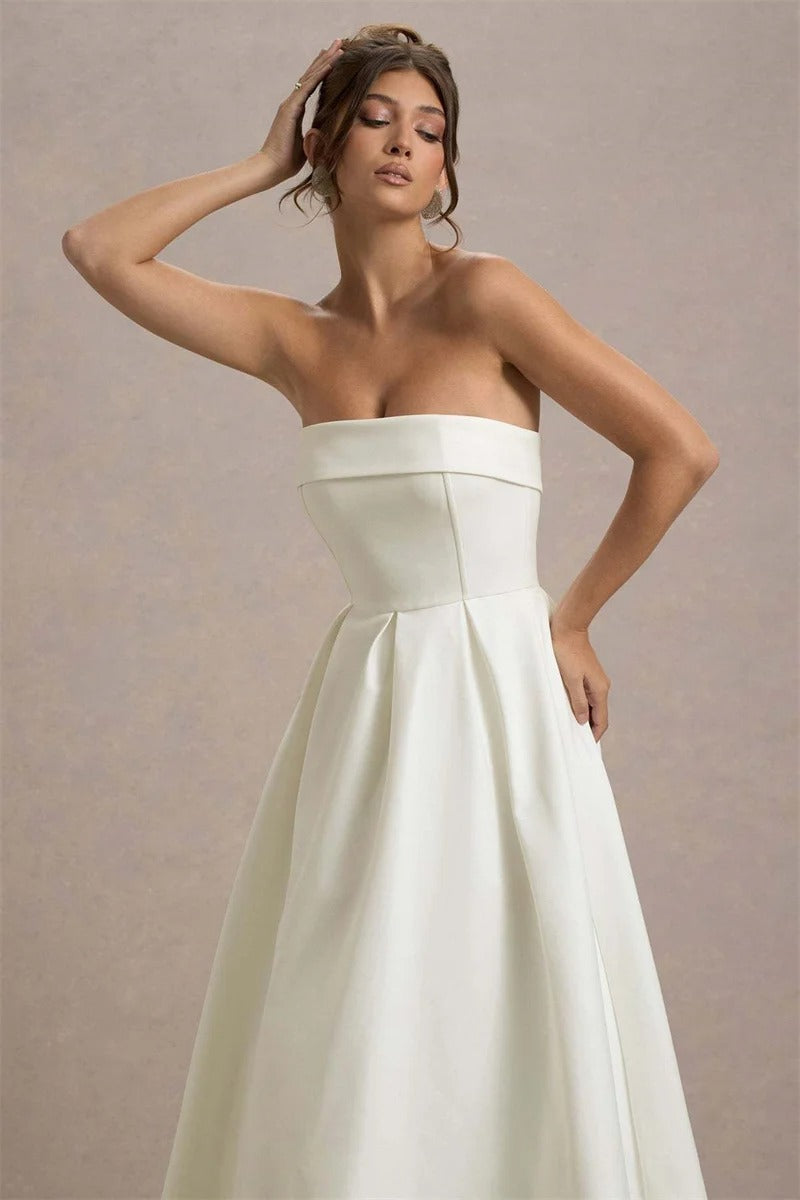 Off-shoulder Strapless Sexy Midi Dress