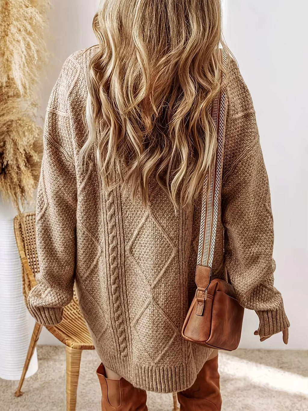 Casual Round Neck Full Sleeve Sweater Dress