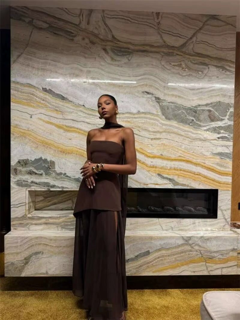 Karen Strapless Sexy Maxi Dress