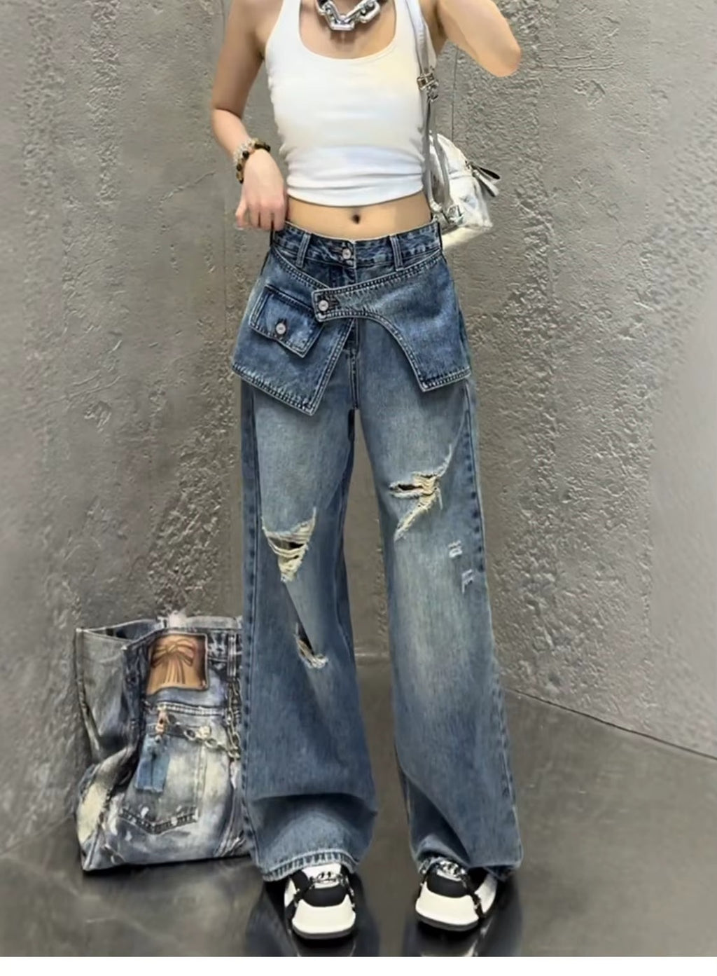 Y2K Wide Leg Jeans for Women