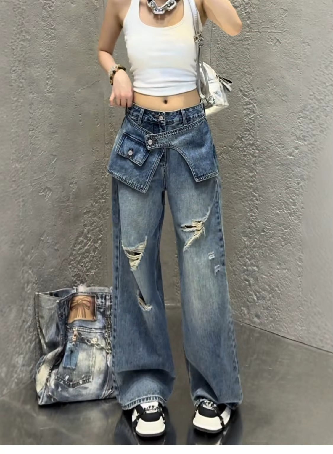 Y2K Wide Leg Jeans for Women