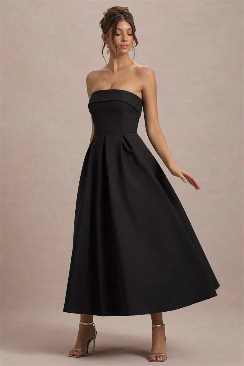 Off-shoulder Strapless Sexy Midi Dress