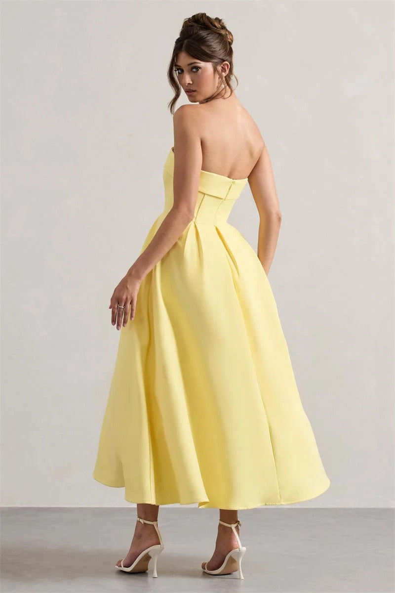 Off-shoulder Strapless Sexy Midi Dress