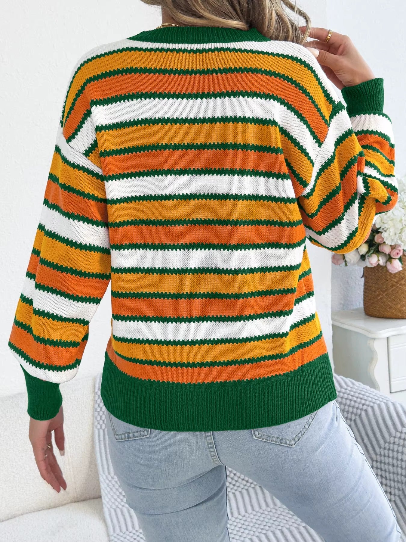 Cozy Striped Fall Sweater Outfit for Women 2026