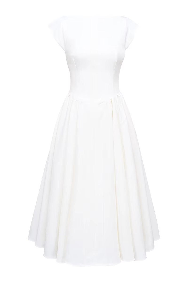 White Backless A-line Sexy Maxi DressValerie