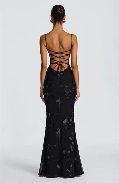 Spaghetti Strap Print Sexy Maxi Dress
