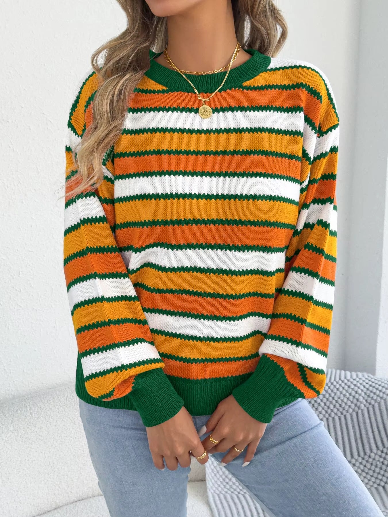 Cozy Striped Fall Sweater Outfit for Women 2026