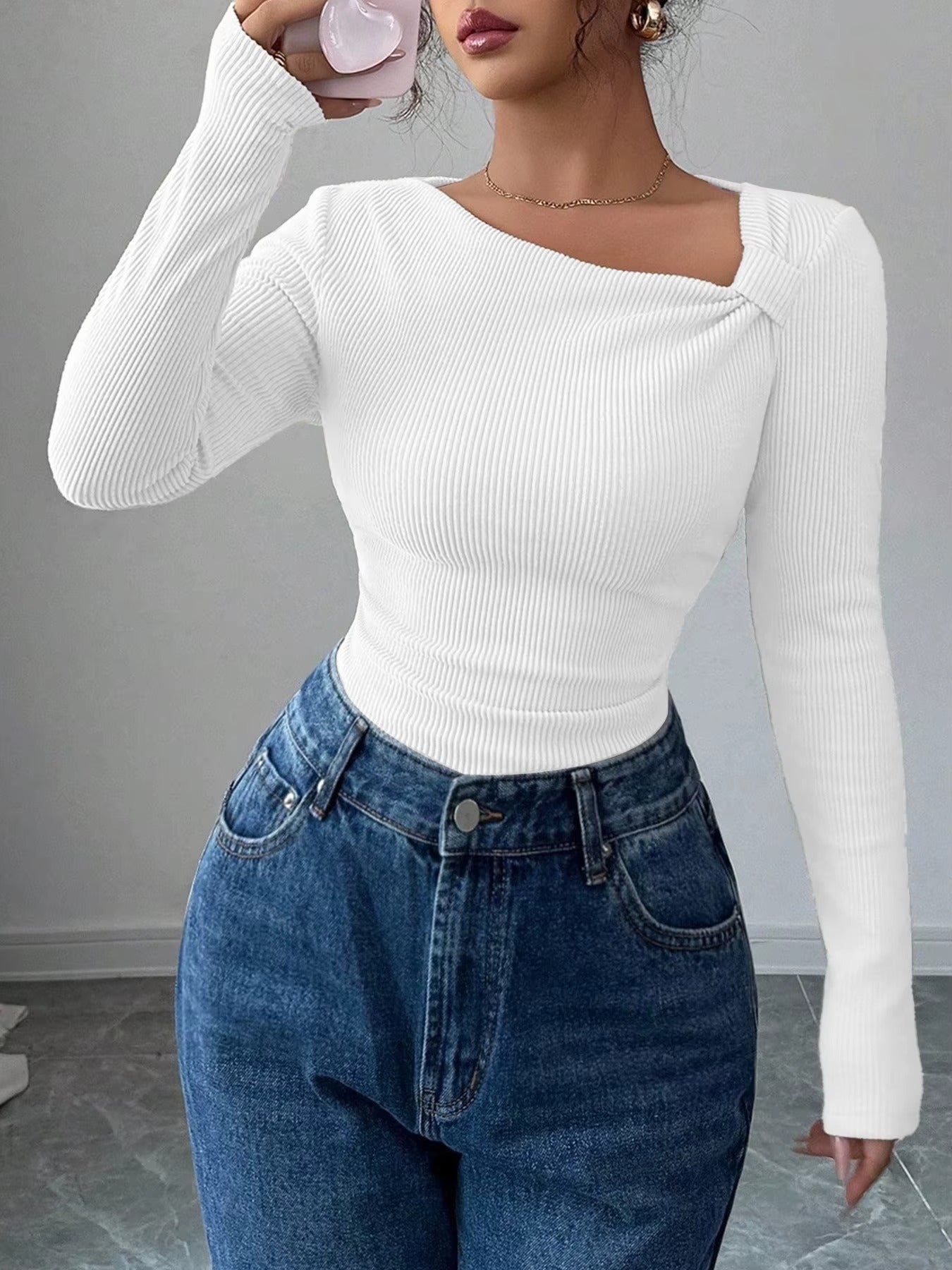 Women's Asymmetrical Pleated T-Shirt