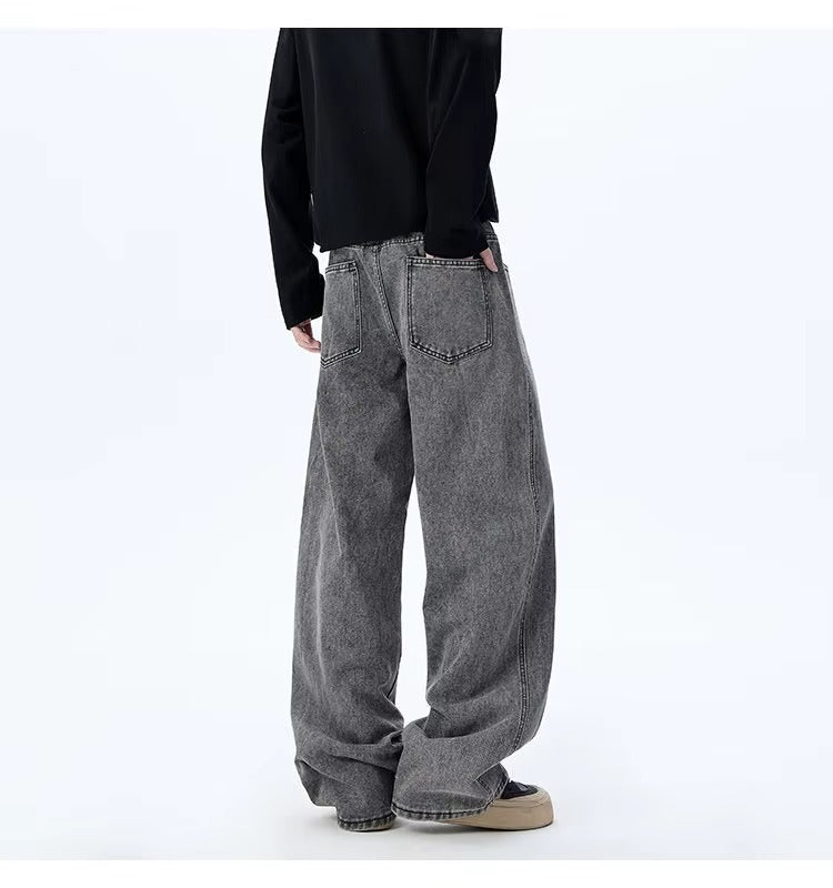 High Waisted Wide-Leg Jeans with Elastic Waist