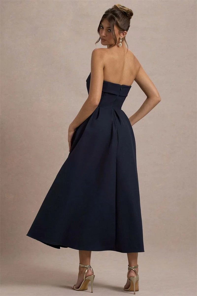 Off-shoulder Strapless Sexy Midi Dress