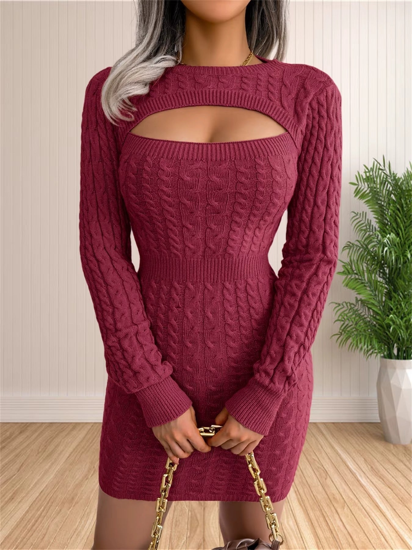Sexy Backless Sweater Dress Outfit