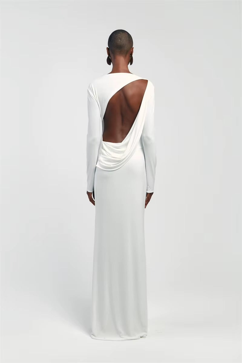 Backless Long Sleeve Sexy Maxi Dress
