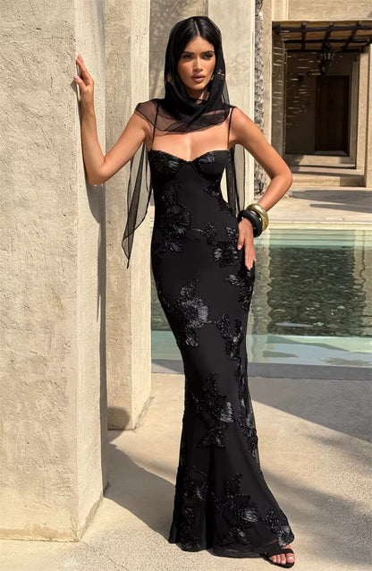 Spaghetti Strap Print Sexy Maxi Dress