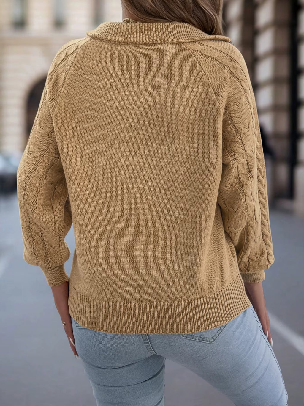 Women’s Casual Lantern Sleeve Knit Outfit