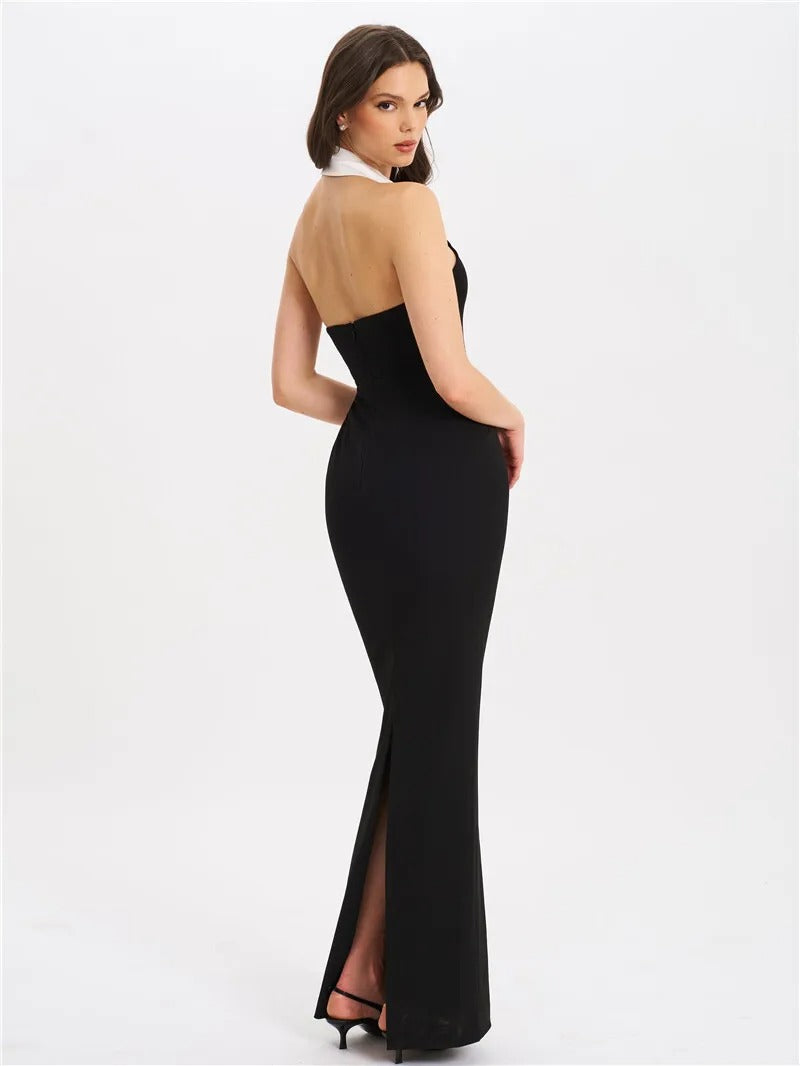 Lillian Halter Backless Sexy Maxi Dress