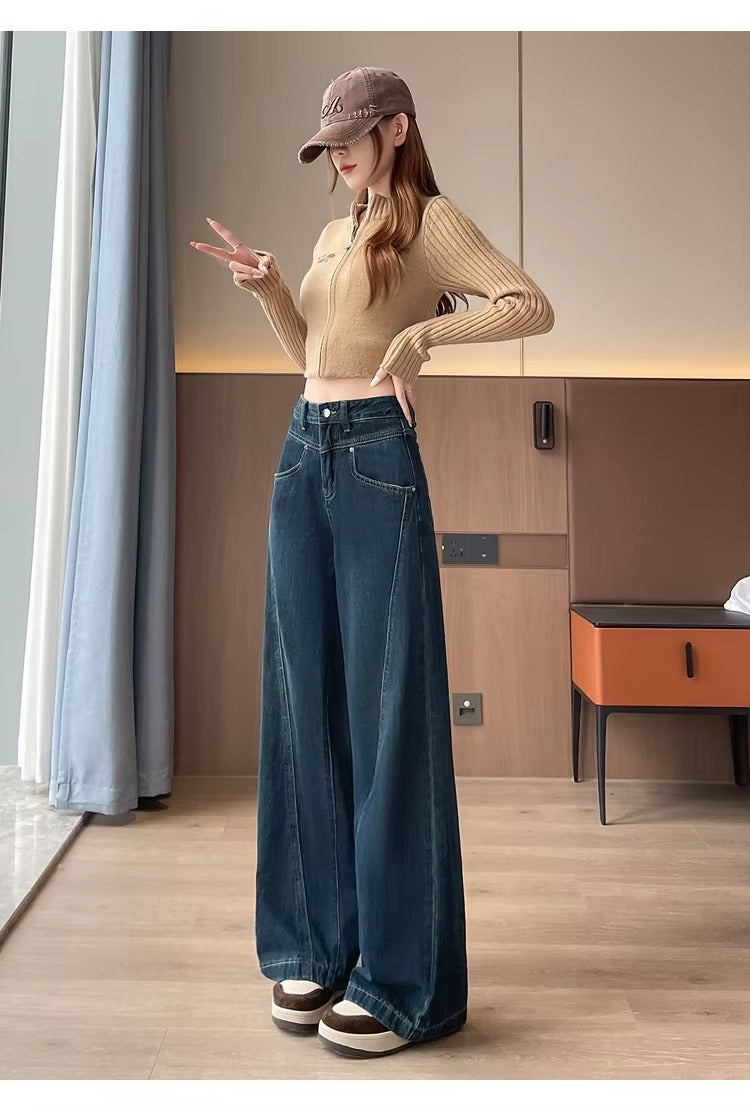 American High Street Wide Leg Jeans Outfit