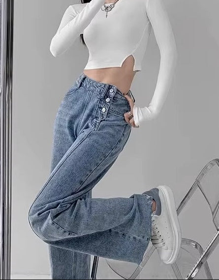 Women’s Loose-Fit Straight Leg Denim Pants