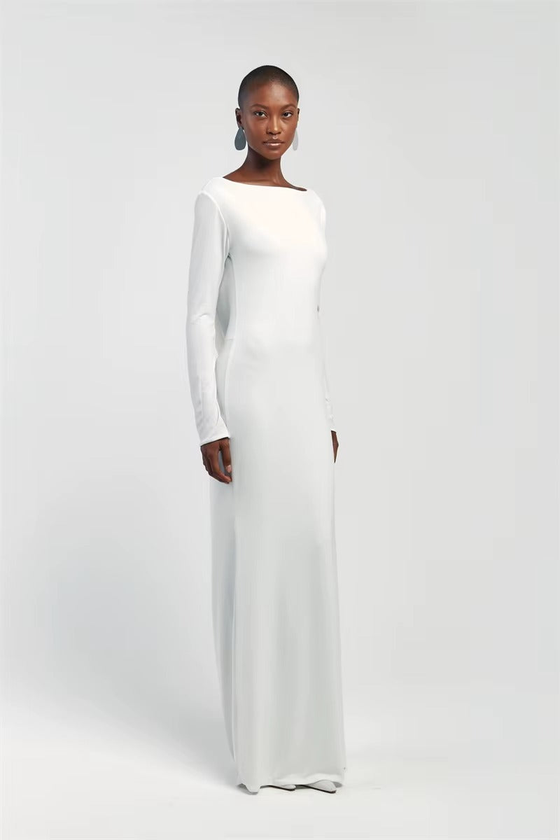 Backless Long Sleeve Sexy Maxi Dress