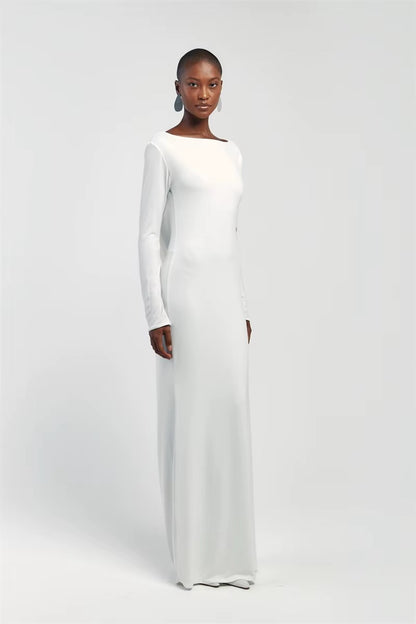 Backless Long Sleeve Sexy Maxi Dress