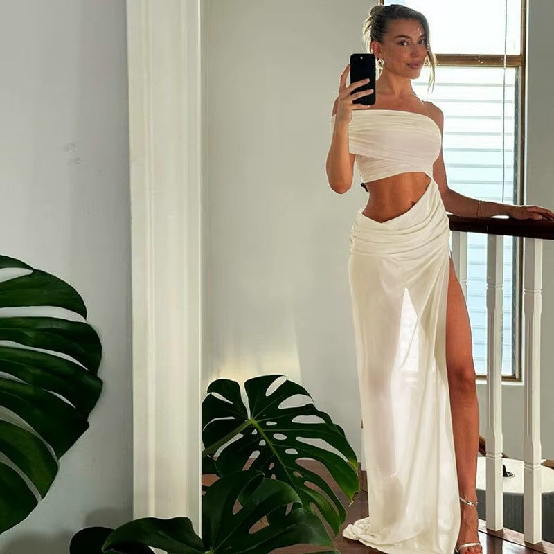 Alana Mesh Hollow Out Backless Sexy Maxi Dress
