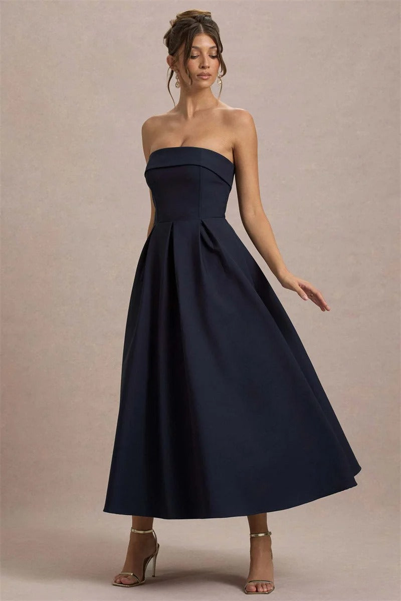 Off-shoulder Strapless Sexy Midi Dress
