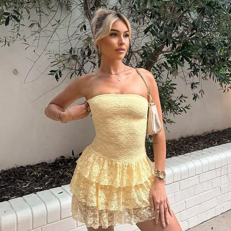 Barbara Off-shoulder Strapless Sexy Mini Dress