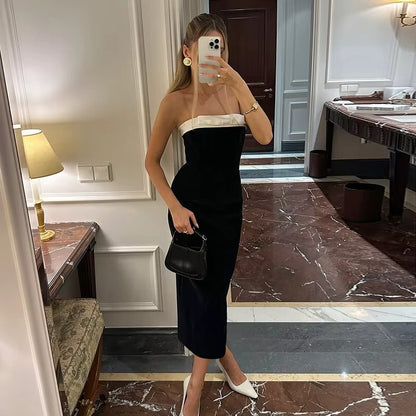 Holly Off-shoulder Strapless Backless Sexy Maxi Dress