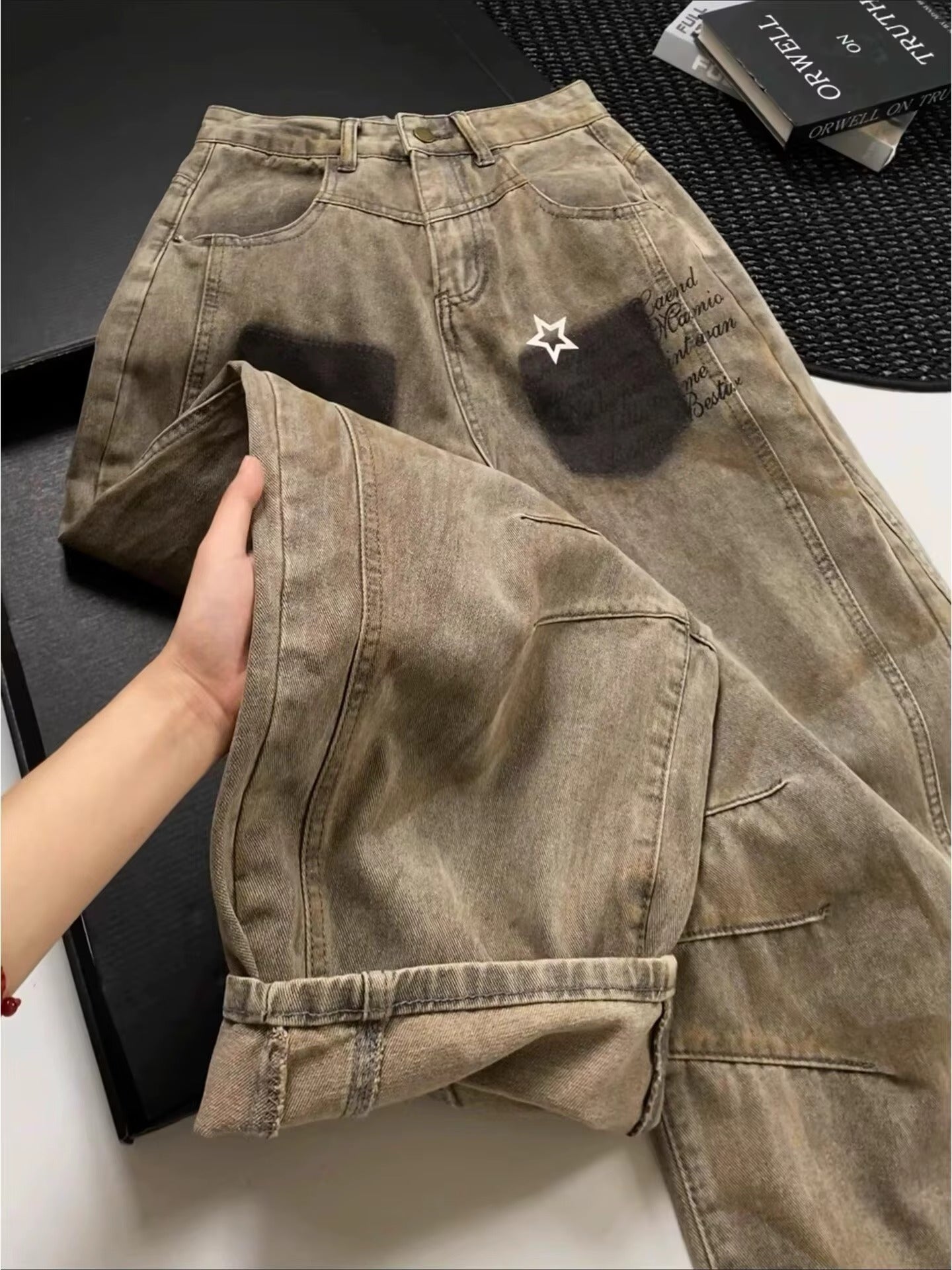 American Retro Y2K Wide Leg Jeans