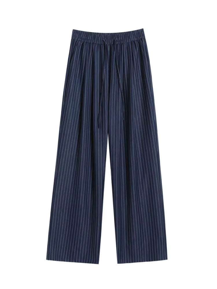 Women's Vintage Striped Wide Leg Pants