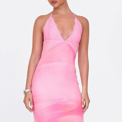 Maria Spaghetti Strap Backless Sexy Maxi Dress