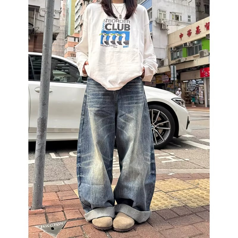 Y2K Oversized Wide Leg Jeans Outfit