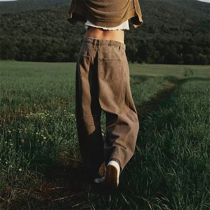 High-Stretch Mid-Rise Barrel Jeans for Women