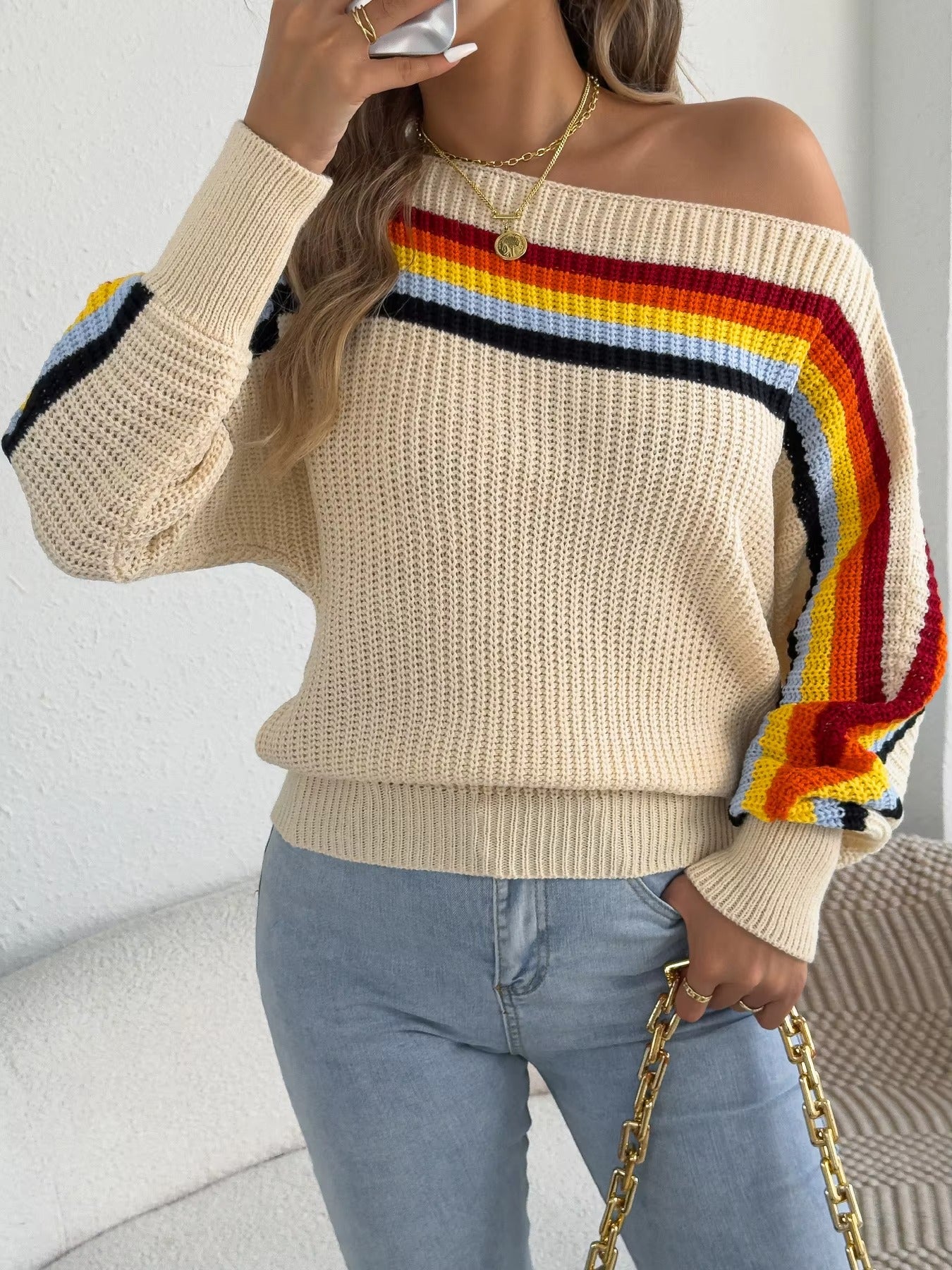Cozy Fall Striped Sweater Outfit for Women