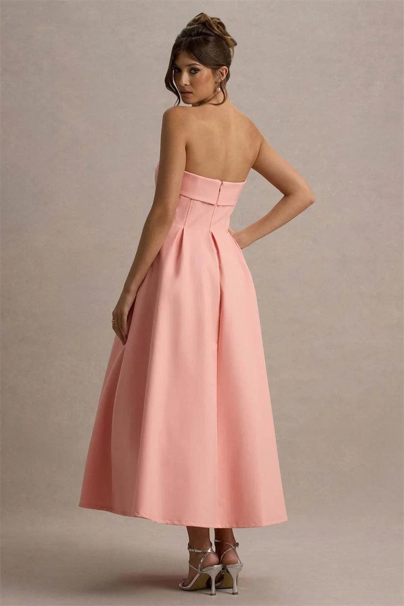 Off-shoulder Strapless Sexy Midi Dress
