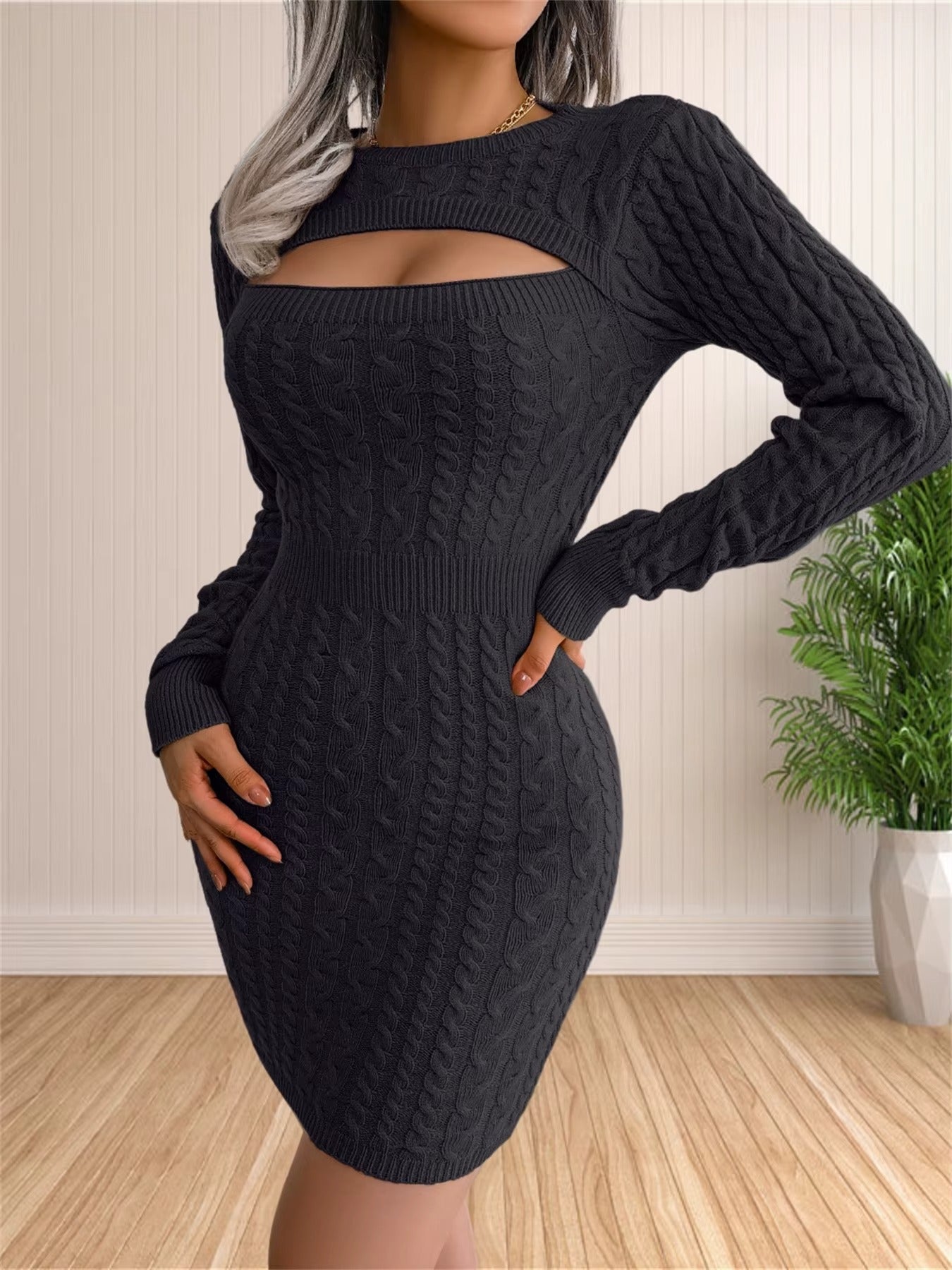 Sexy Backless Sweater Dress Outfit