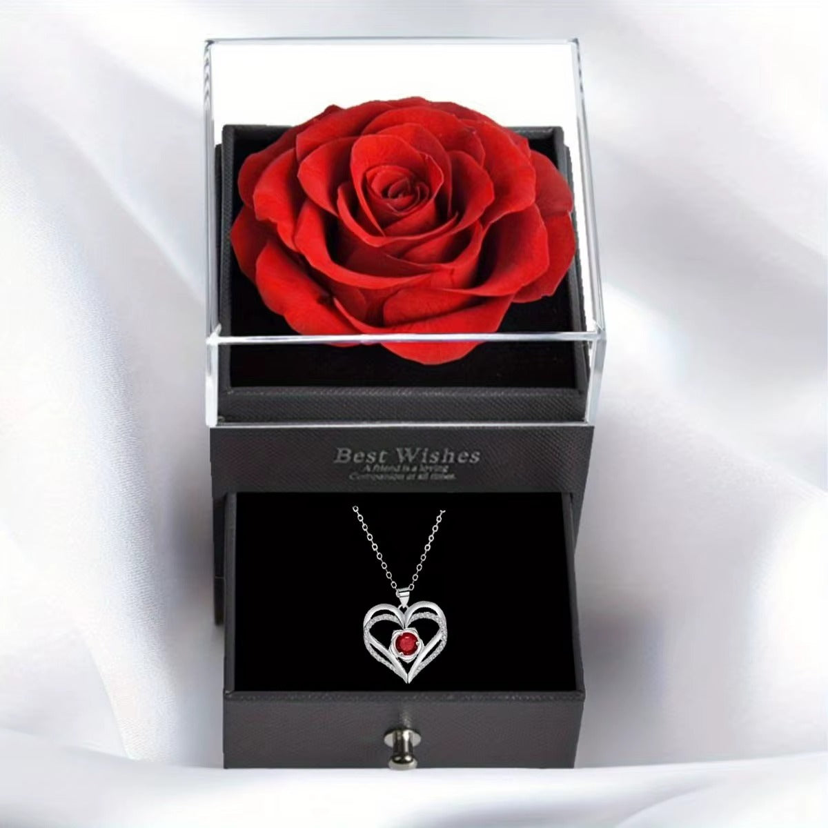 Affordable Permanent Rose Gift Box & Multi Pendant Necklace for Valentine’s Day | US & Worldwide Shipping