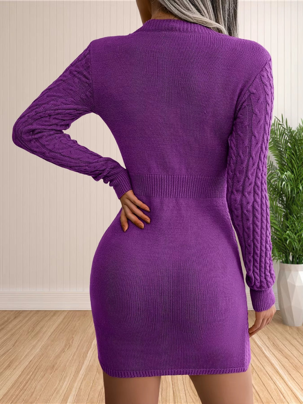 Sexy Backless Sweater Dress Outfit
