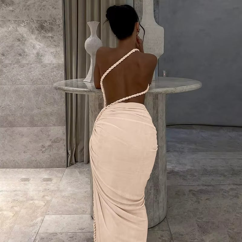 Jennifer  Off-shoulder Thigh High Split Sexy Maxi Dress