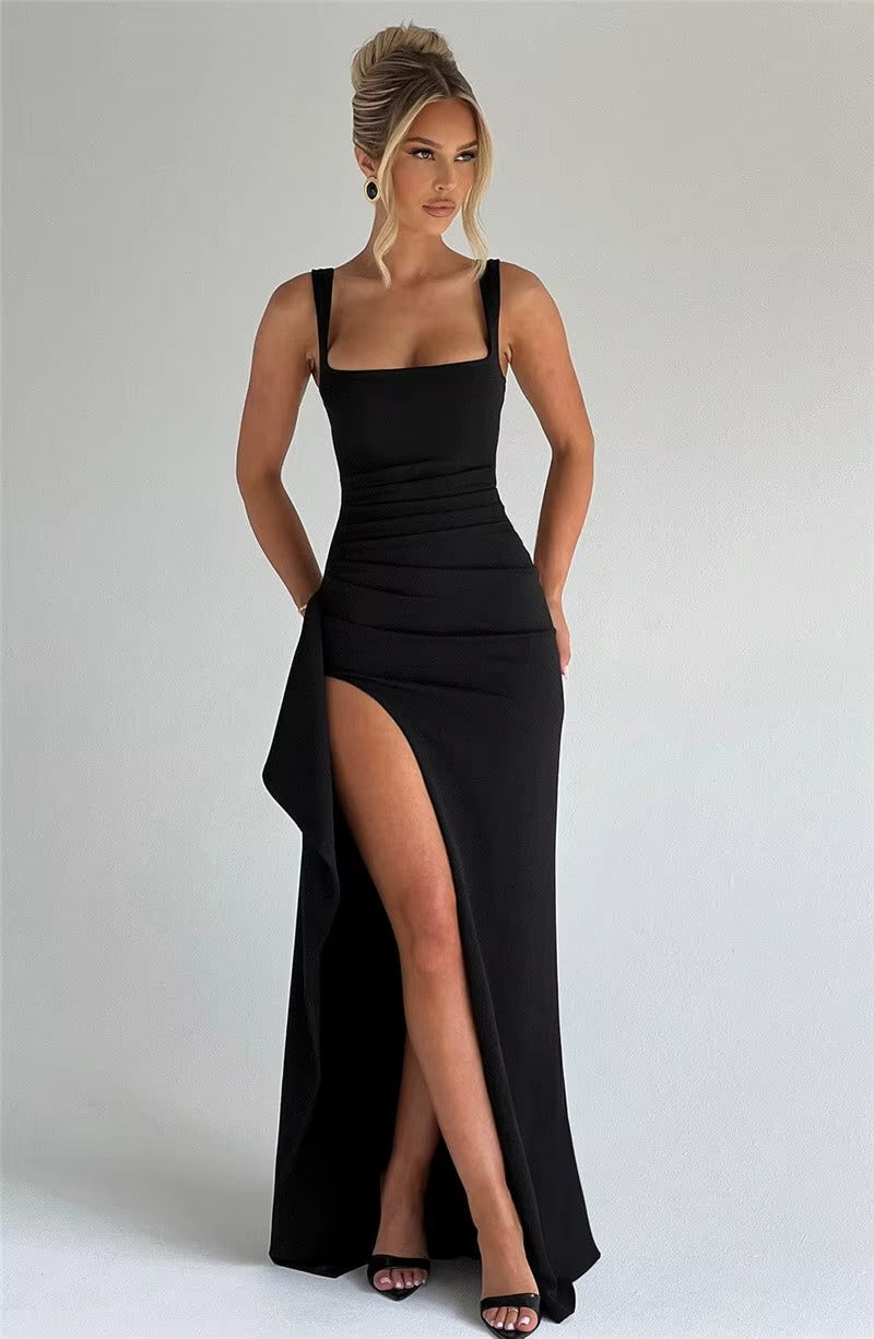 Paris Black Backless Sexy Maxi Dress