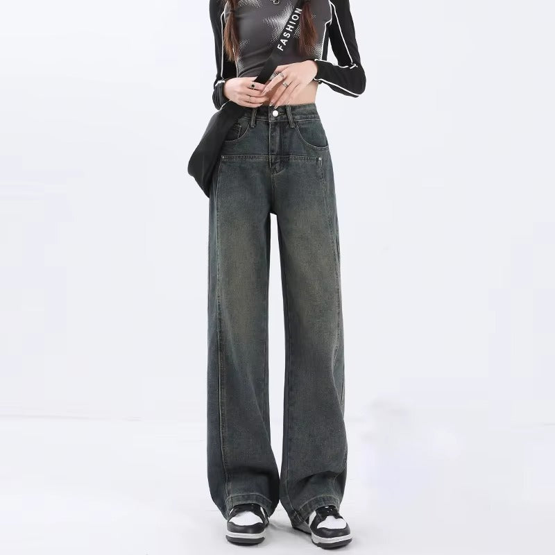 Women’s High Waisted Wide Leg Jeans – Loose Boyfriend Straight Leg Denim Outfit