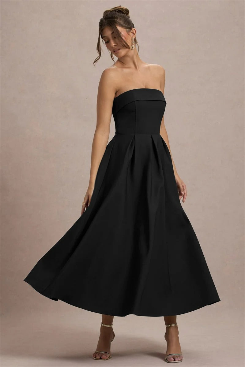 Off-shoulder Strapless Sexy Midi Dress