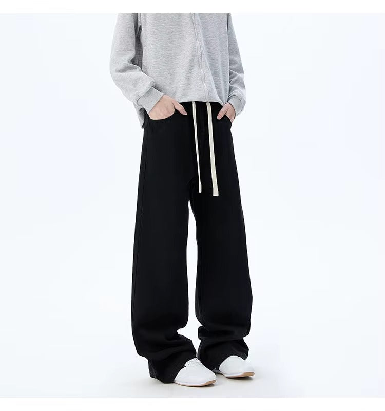 High Waisted Wide-Leg Jeans with Elastic Waist