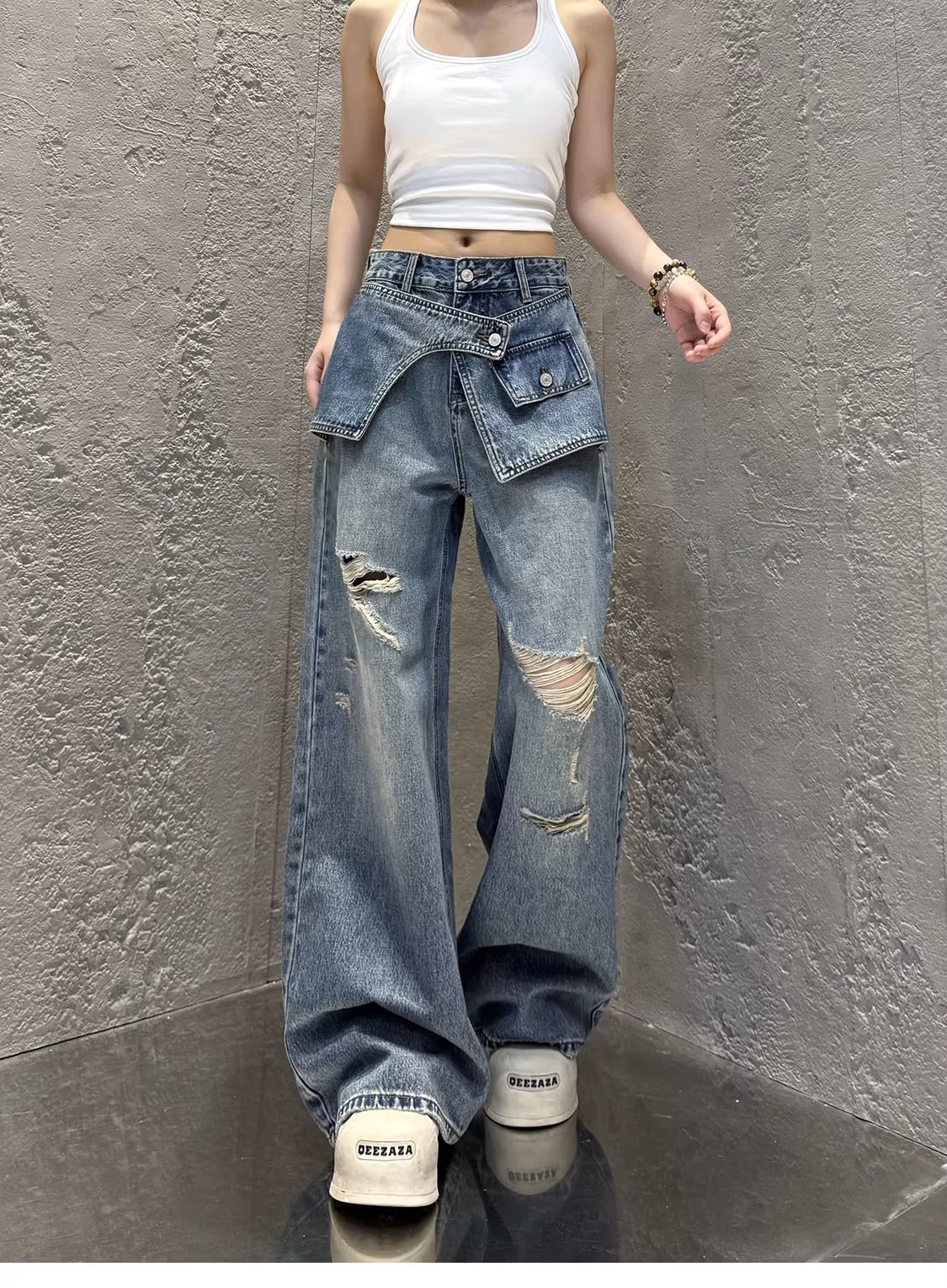 Y2K Wide Leg Jeans for Women