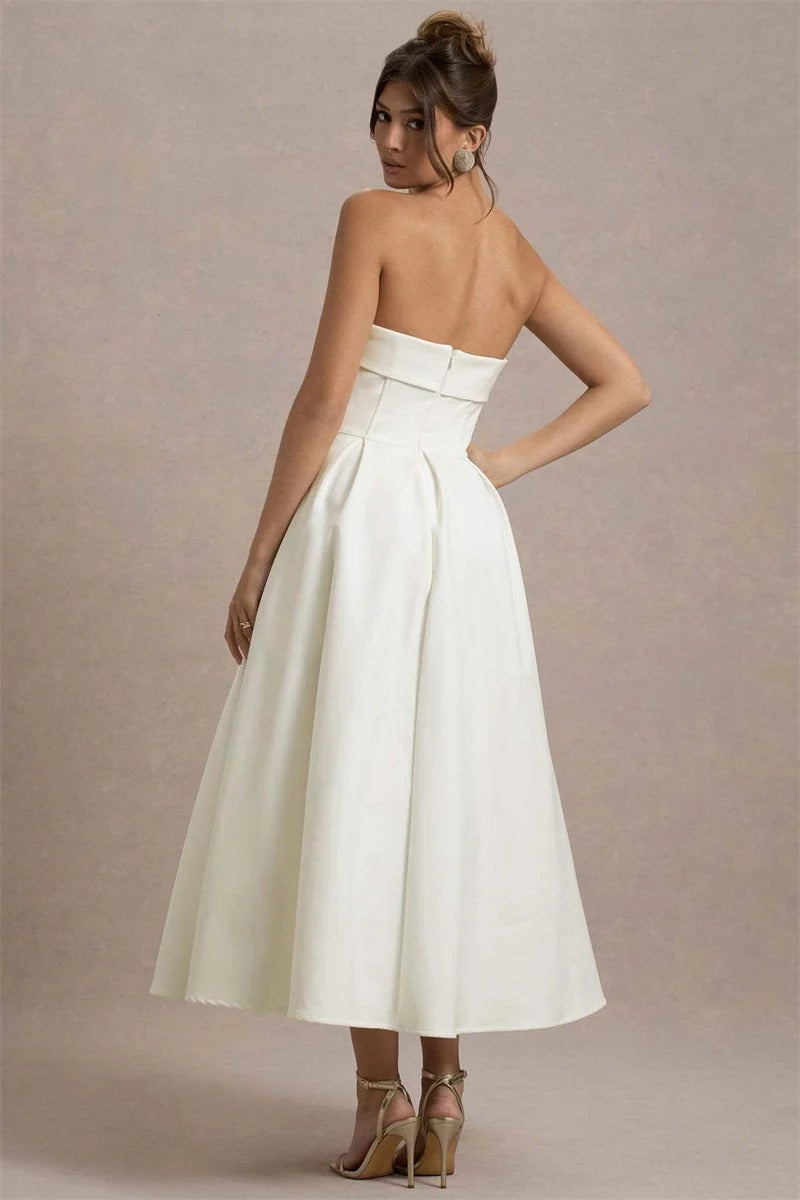 Off-shoulder Strapless Sexy Midi Dress