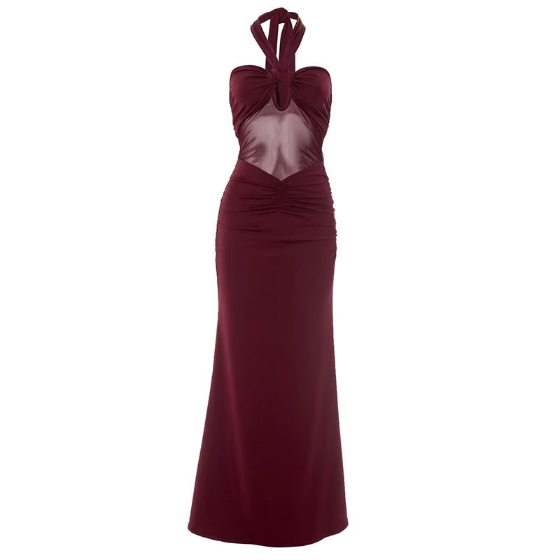 Affordable Hollow Out Halter Maxi Dress for Graduation 2026 | US & Worldwide Shipping