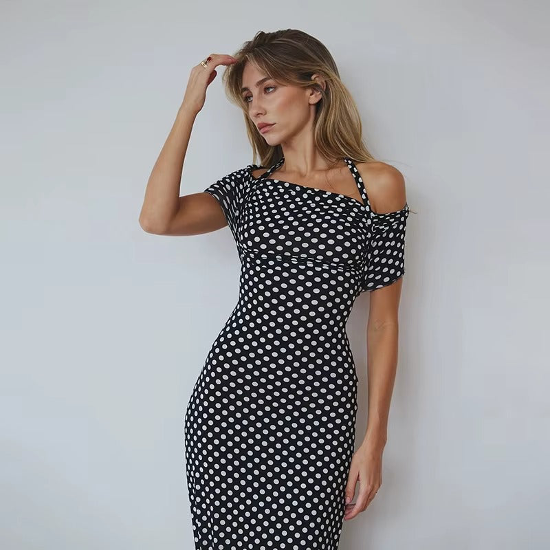Julie Off-shoulder Polka Dot Maxi Dress